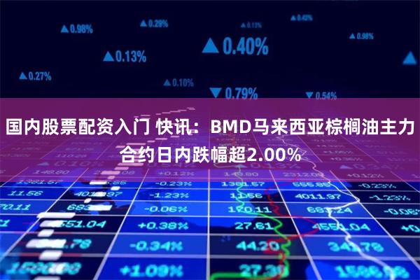 国内股票配资入门 快讯：BMD马来西亚棕榈油主力合约日内跌幅超2.00%